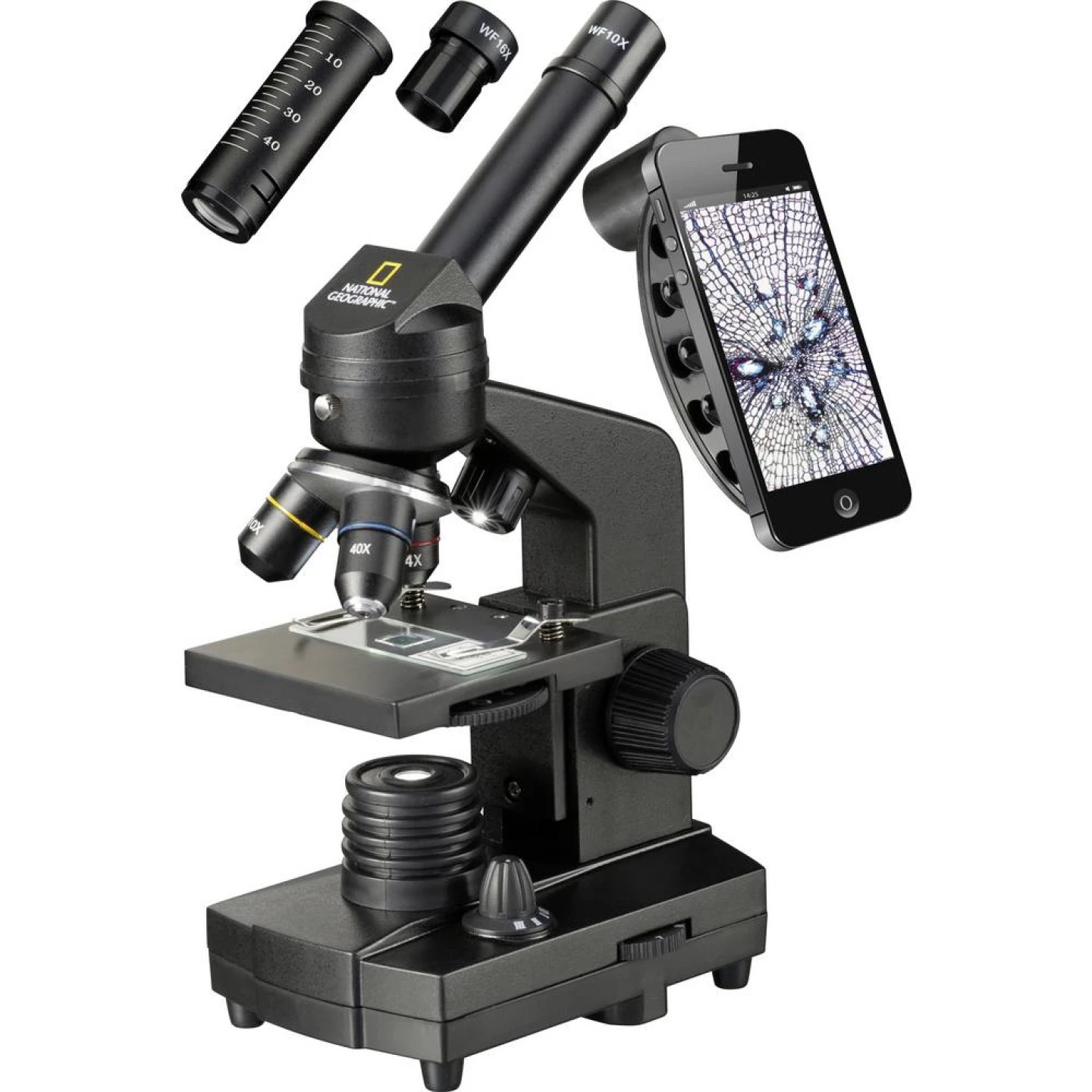 National Geographic 40x-1280x Mikroskop inkl. Smartphone Halterung mikroskop s prolaznim svjetlom monokularni 1280 x ref