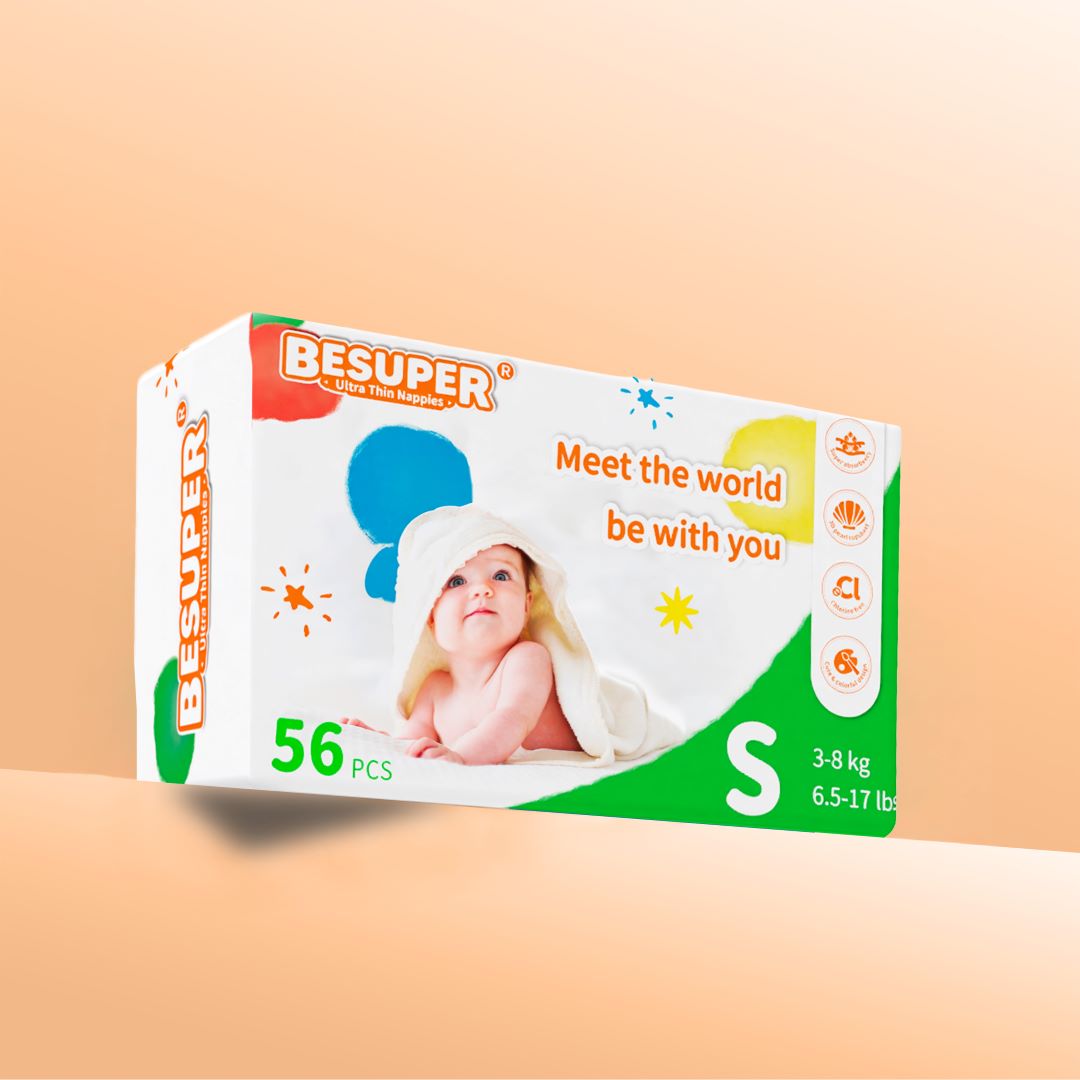 BeSuper ULTRA THIN PROBIOTIC pelene za bebe - S - 56 kom (3-8 kg)