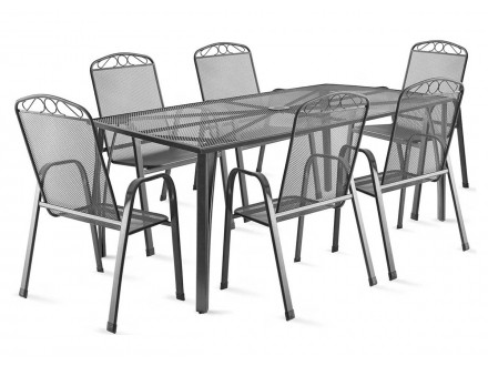 ACAPULCO SET Metalni stol + 6 stolica