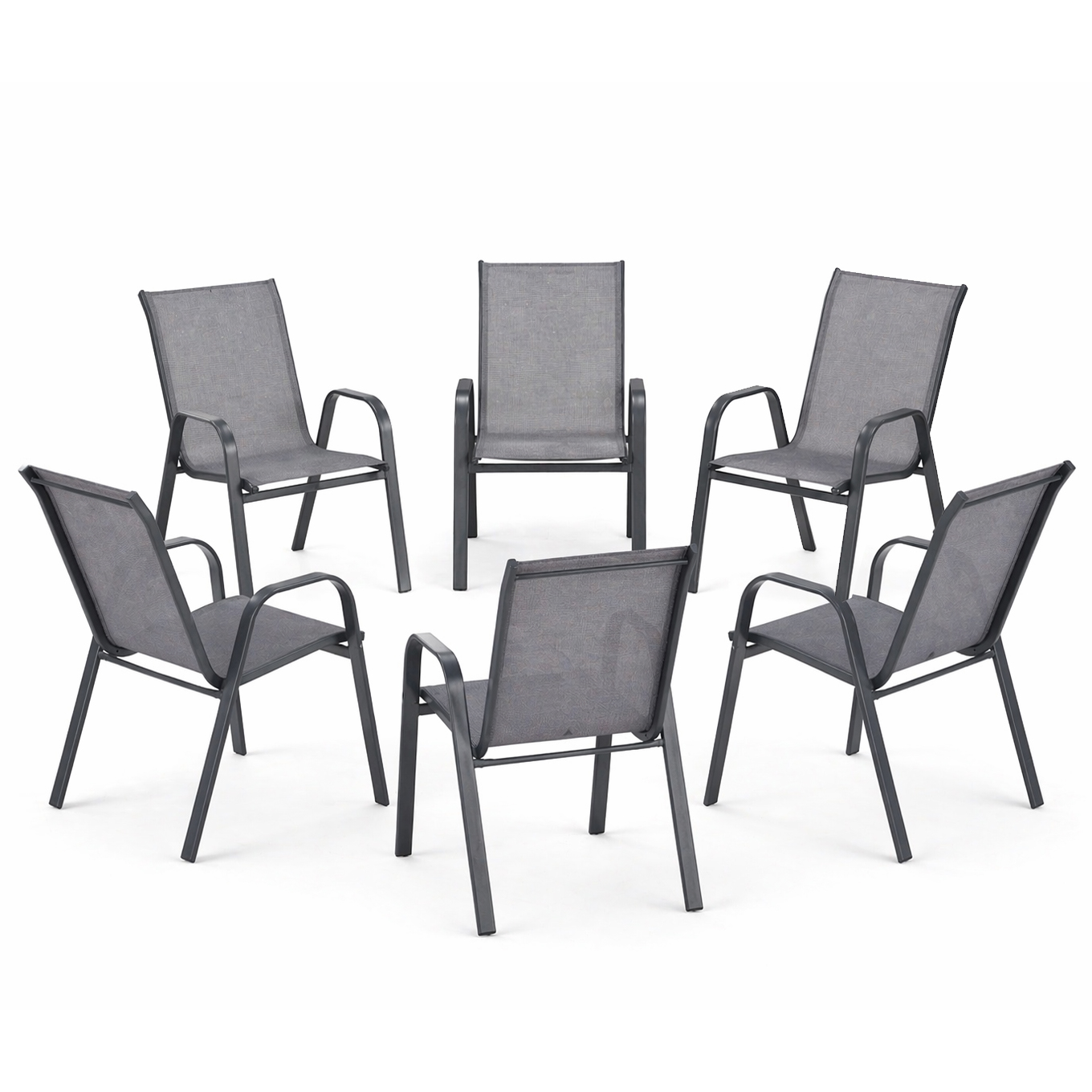 Set stolica za vrt ARUBA, 6 komada, Siva