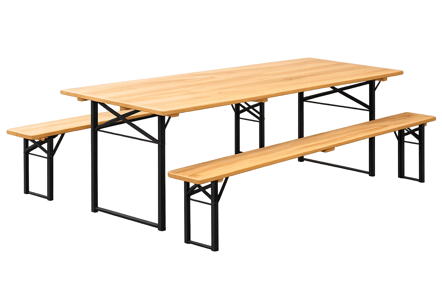 Vrtni stol i Klupe Drvene sa Metalnim Nosačima 200 x 80 x 75 cm