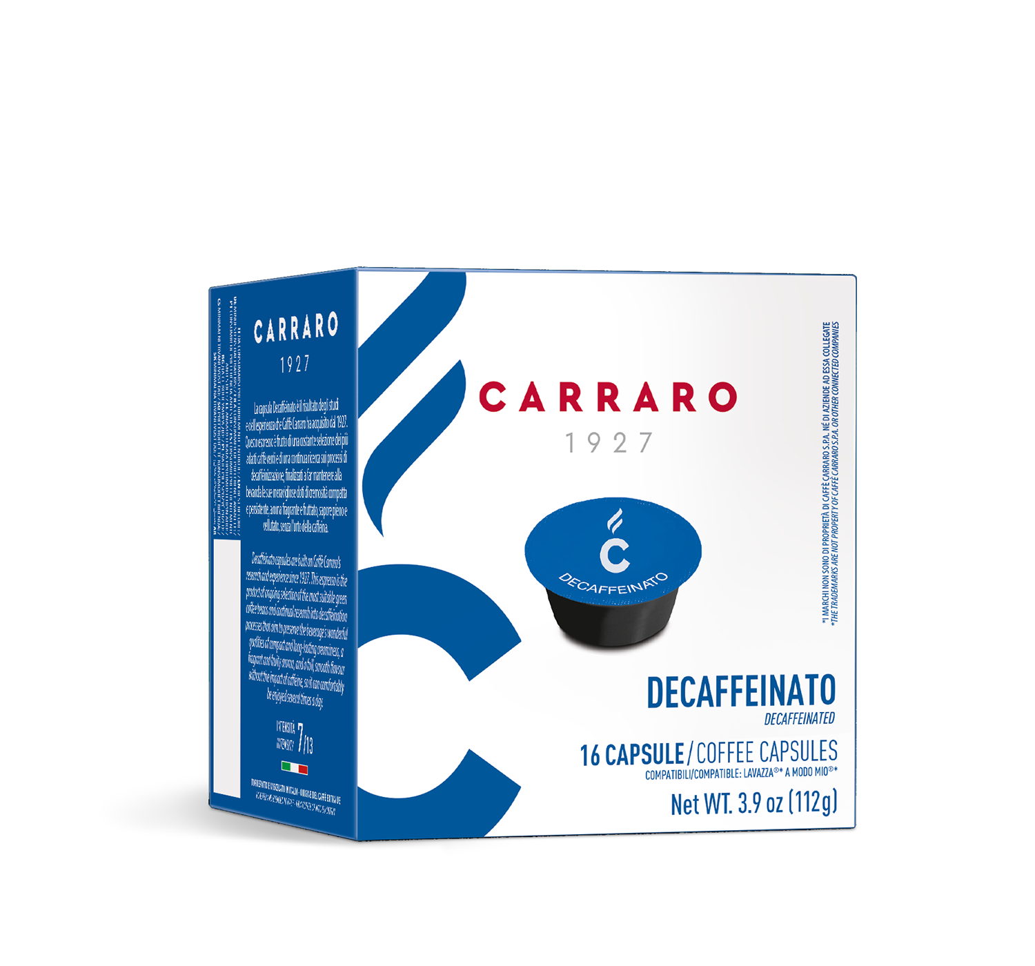 Lavazza a Modo Mio kompatibilne kapsule CARRARO DECAFF