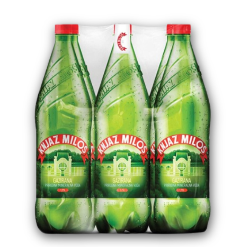 KNJAZ MILOŠ Gazirana prirodna mineralna voda 1.5L paket 6/1