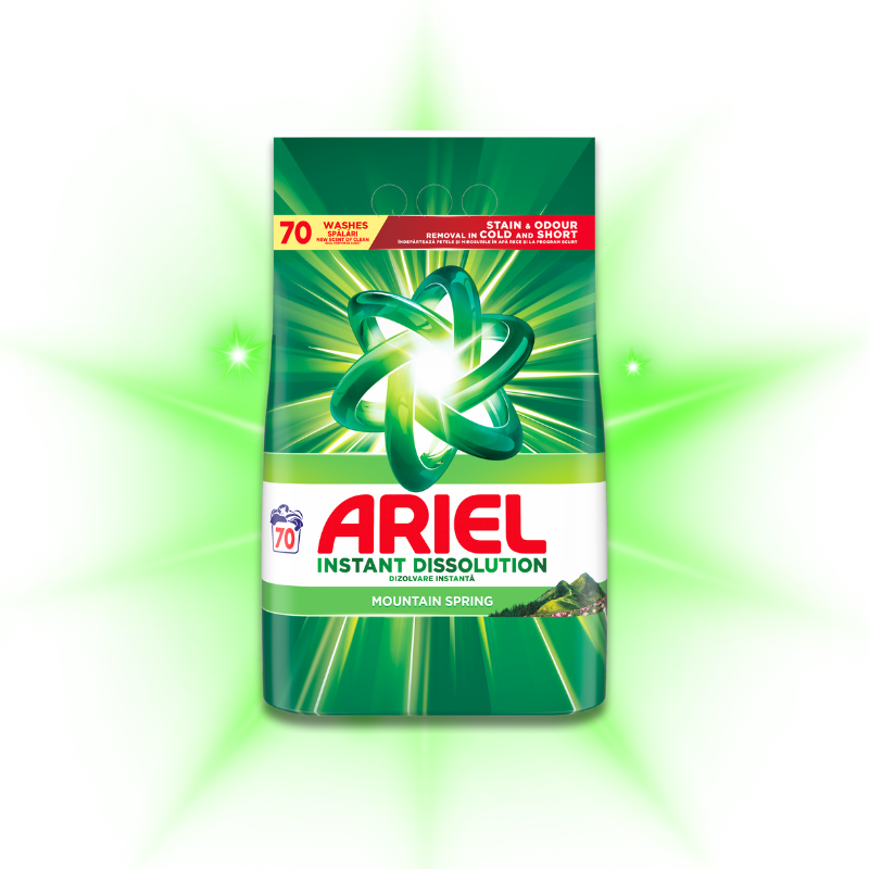 ARIEL Mountain Spring 70 pranja – deterdžent u prahu 4,55 kg