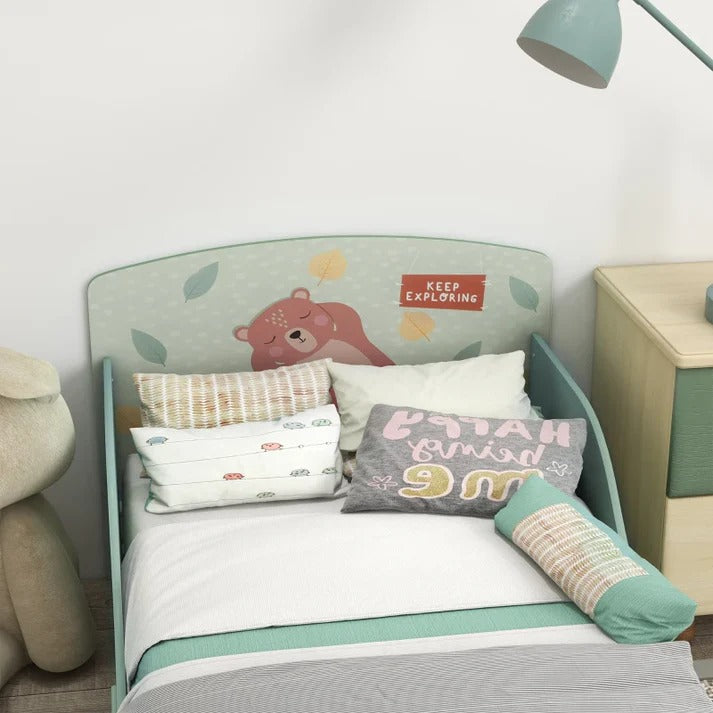 DJečiji krevet KINDER HOME, Zaštita od pada, Drveni, Okvir dušeka 70k140 cm, ŠUMA