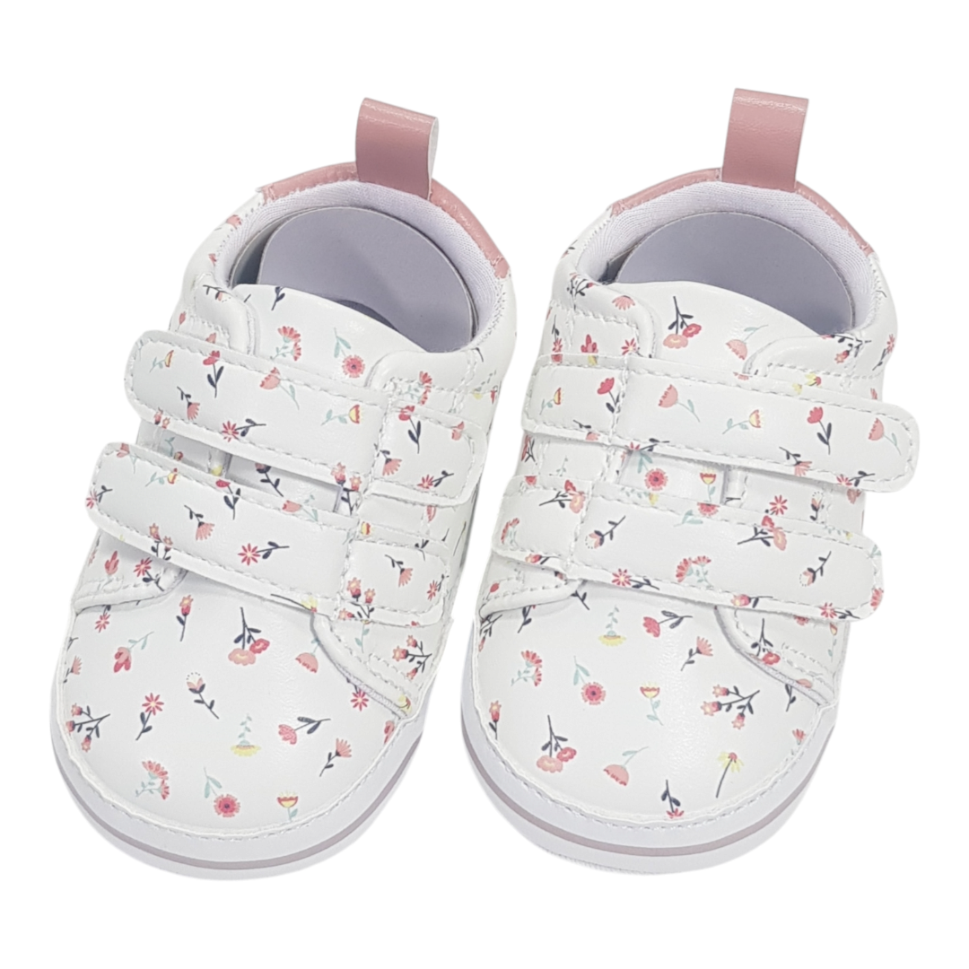 Nehodajuća obuća za bebe, beli cvetići