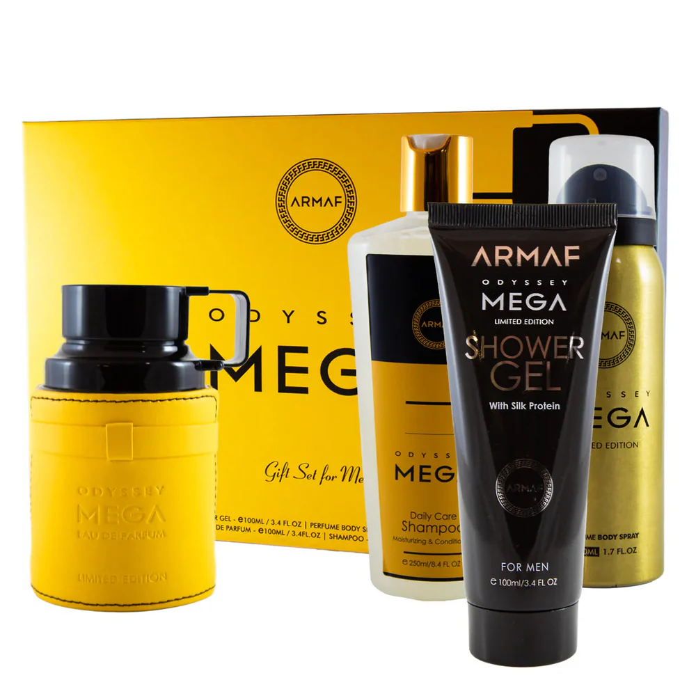 Armaf Odyssey Mega 100ml EDP + 100ml gel za tuširanje + 50ml sprej za tijelo + 250ml šampon / Unisex poklon set