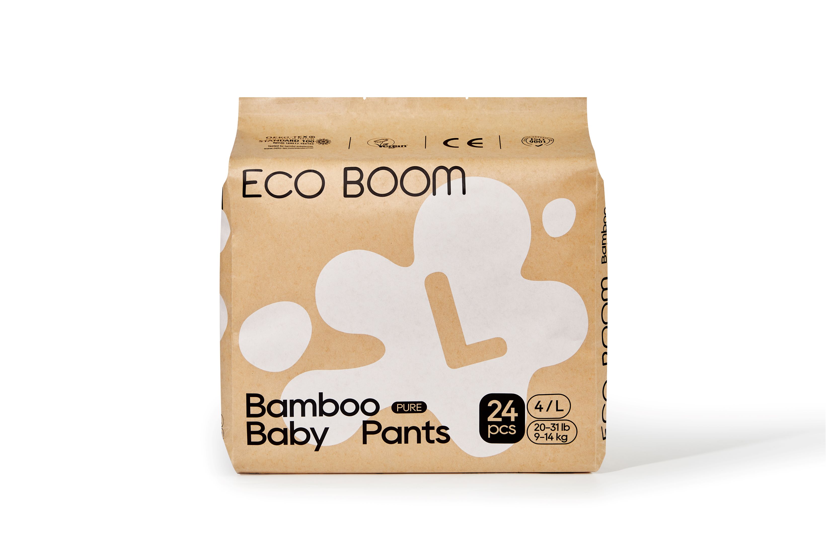 Eco Boom Pelene gaćice za bebe biorazgradive L 9-14kg 24kom