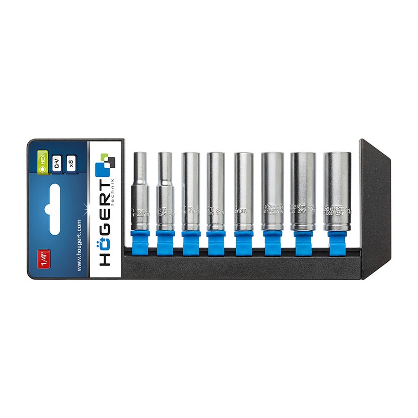 HOGERT set od 8 dugih nasadnih ključeva 1/4"