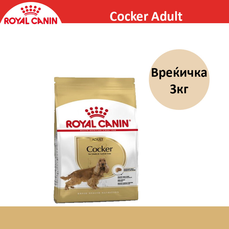 ROYAL CANIN Сува Храна за Возрасен Кокер [Вреќичка 3кг] | Најголема ...