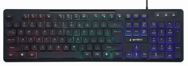 Tastatura GEMBIRD, KB-UML-02 Rainbow backlight multimedia keyboard, USB, USA layout