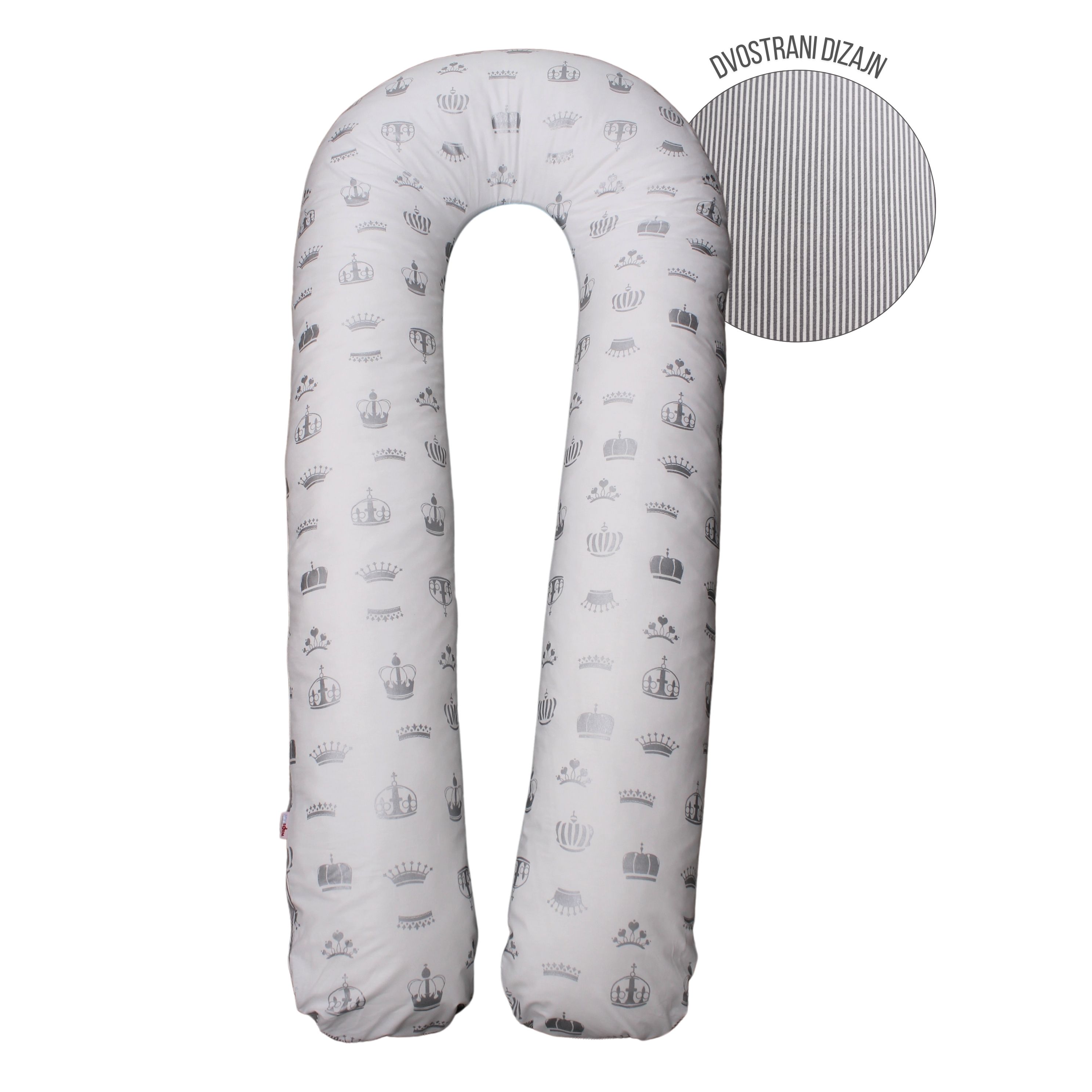 NEWFORM Jastuk za trudnice i dojenje FAMILY Krune, 300cm, Beli