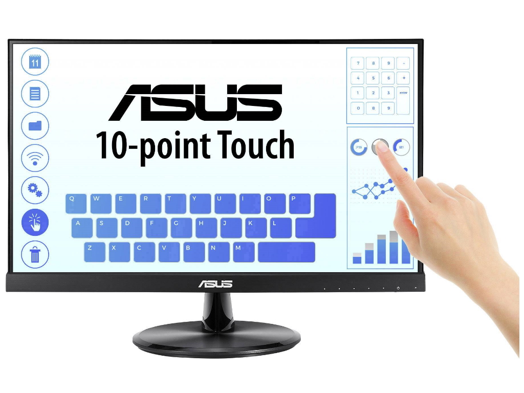 ASUS monitor VT229H, FULL HD 1920x1080, 21,5 IPS, 250 cd/m2, Projective Capacitive Touch, 10-point Touch, HDMI, VGA, USB, 60Hz, 5ms