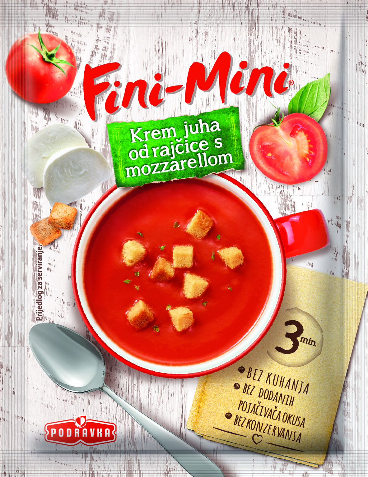 PODRAVKA Fini - Mini krem supa od paradajza i mozzarelle 23g