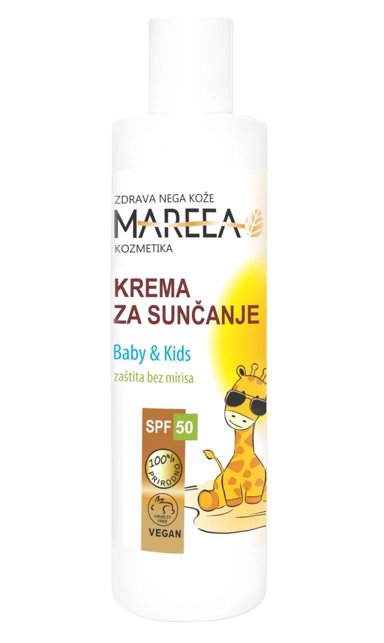 Mareea Krema za zaštitu od sunca za bebe i decu, SPF 50, 200 ml
