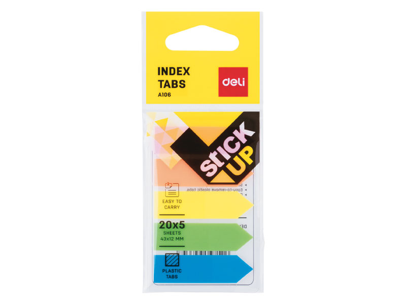Deli indeksne naljepnice EA10602, 43x25mm, 20 listova, 5 komada