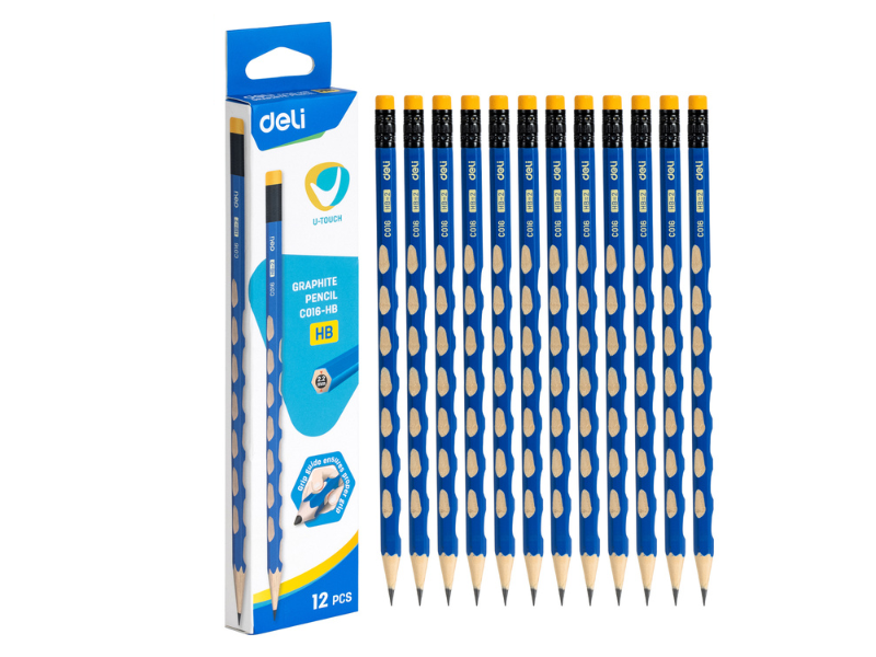DELI Grafitne olovke s gumicom U touch EC016-HB, HB, 12 komada