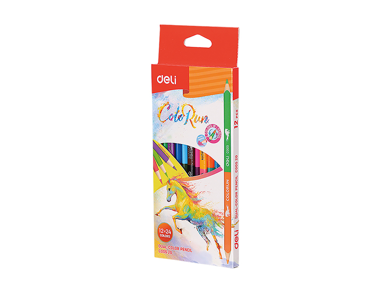 DELI Dvobojne drvene bojice EC00520, 12 komada