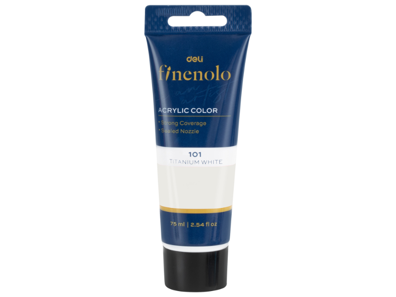 DELI Akrilna boja u tubi EC75-WH, 75 ml, Bijela