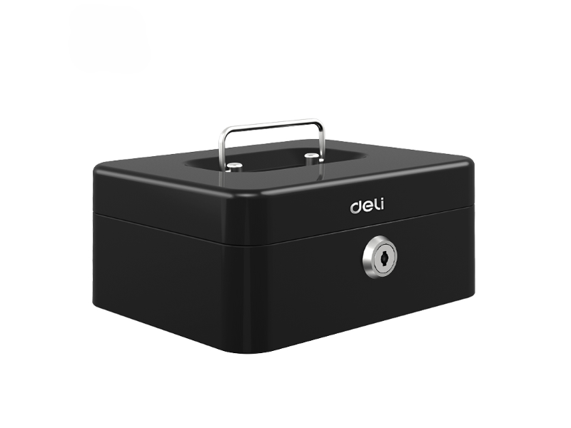 DELI Kasa za novac ET500, 20x16x9cm, Crni