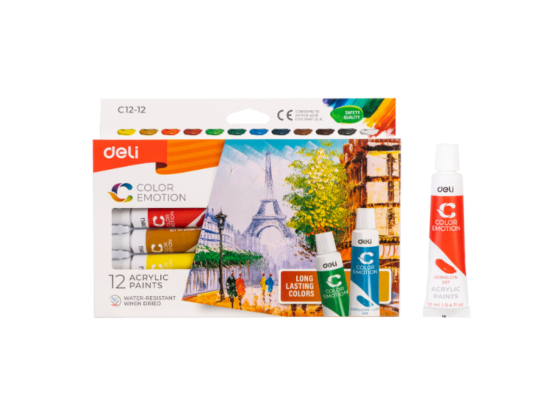 DELI Akrilne boje Color emotion EC12-24, 24x12 ml