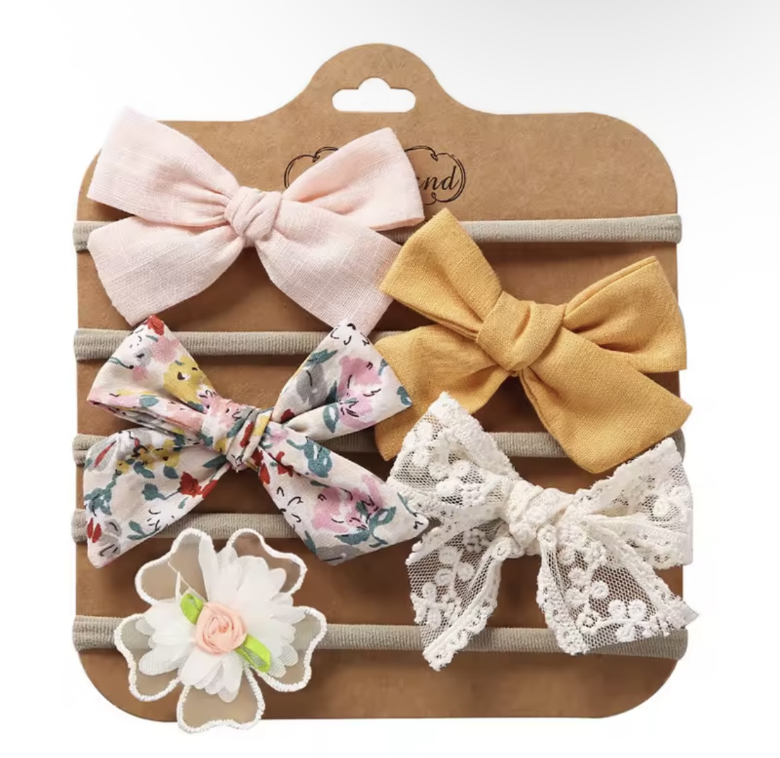 Seemly Toys Set trakica za kosu za bebe, 5 komada, Svetloroze