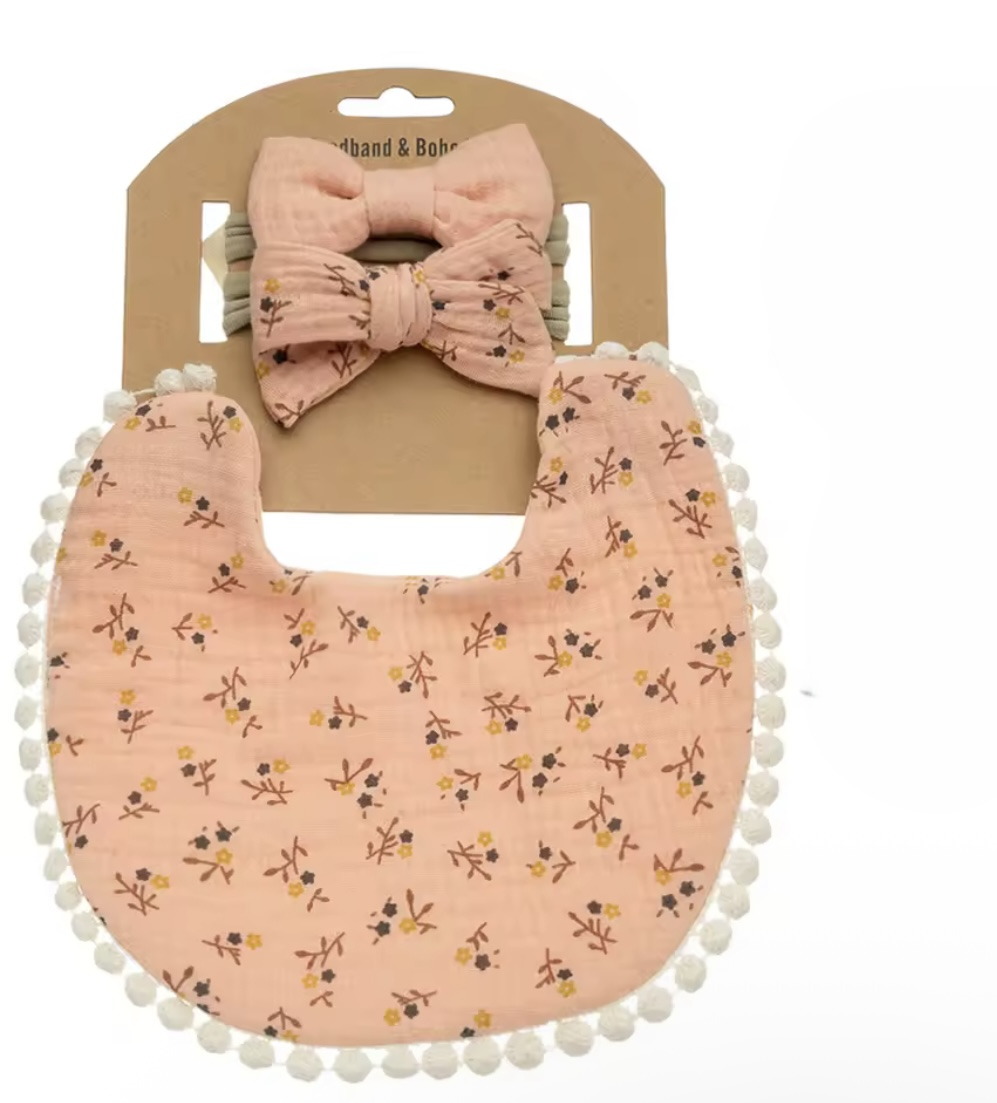 Seemly Toys Set portikla i trake za kosu za bebe, 3 komada, Kajsija