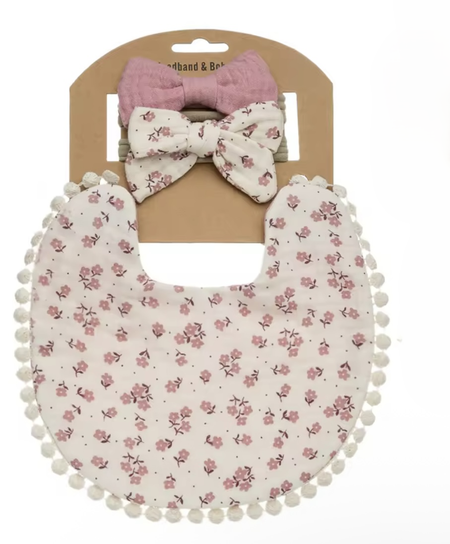 Seemly Toys Set portikla i trake za kosu za bebe, 3 komada, Roze