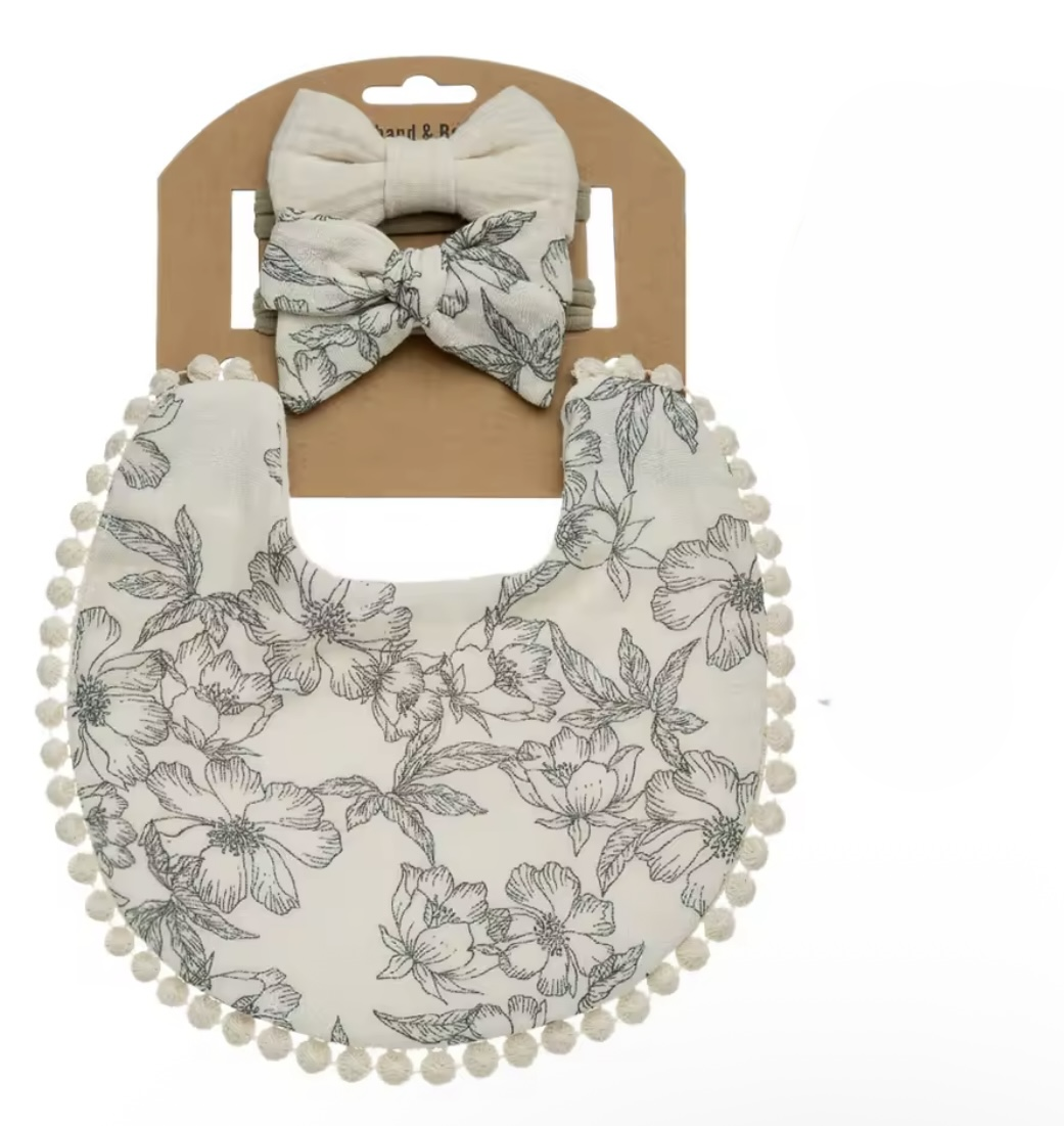Seemly Toys Set portikla i trake za kosu za bebe, 3 komada, Prljavobeli
