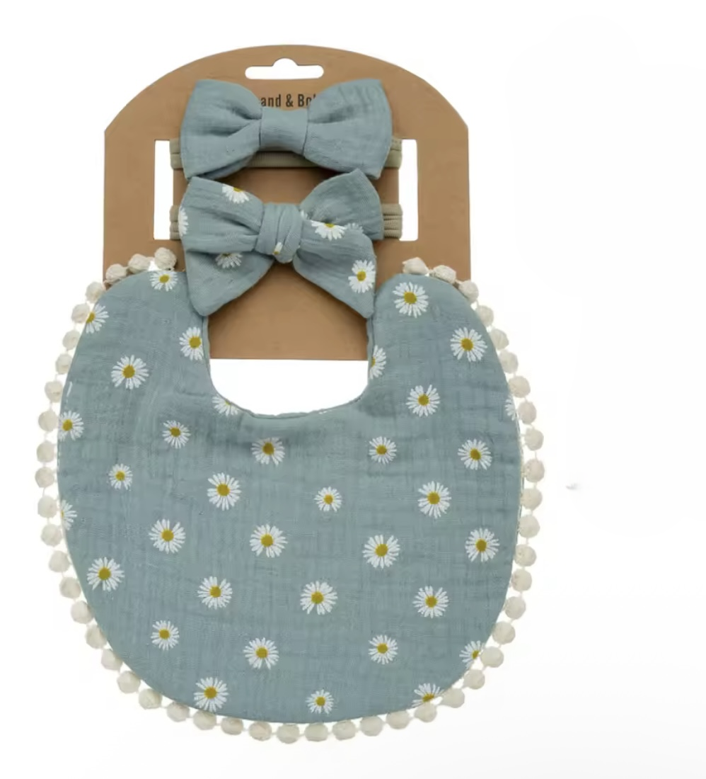 Seemly Toys Set portikla i trake za kosu za bebe, 3 komada, Menta