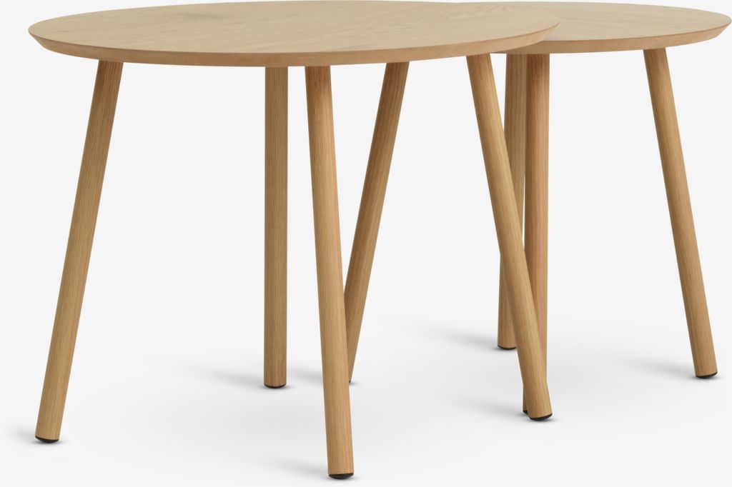 Linnea set klub stolića, O55cm i O45cm, 2 dijela, Hrast