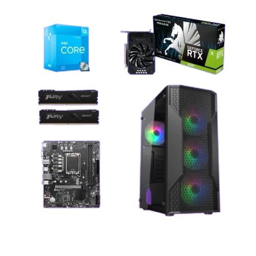 Start Desktop računar Lumix, i3 12100F, 16GB DDR4, 512GB SSD, RTX 3050, Windows 11 Pro, Office 2021, Crni | Ananas