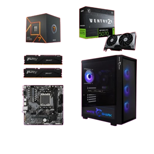 Start Desktop računar Obsidian, Ryzen 7 7700, RTX 5070, 32GB DDR5, 1TB SSD, Windows 11 Pro, Office 2021, Crni | Ananas