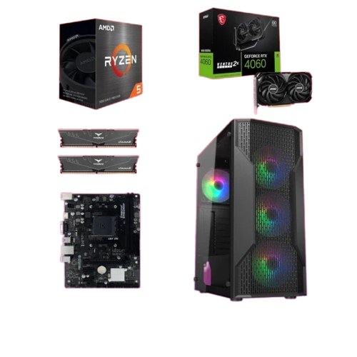 Start Desktop računar Phoenix Lite, Ryzen 5 5500, RTX 4060, 32GB DDR4, 512GB SSD, Windows 11 Pro, Office 2021, Crni | Ananas