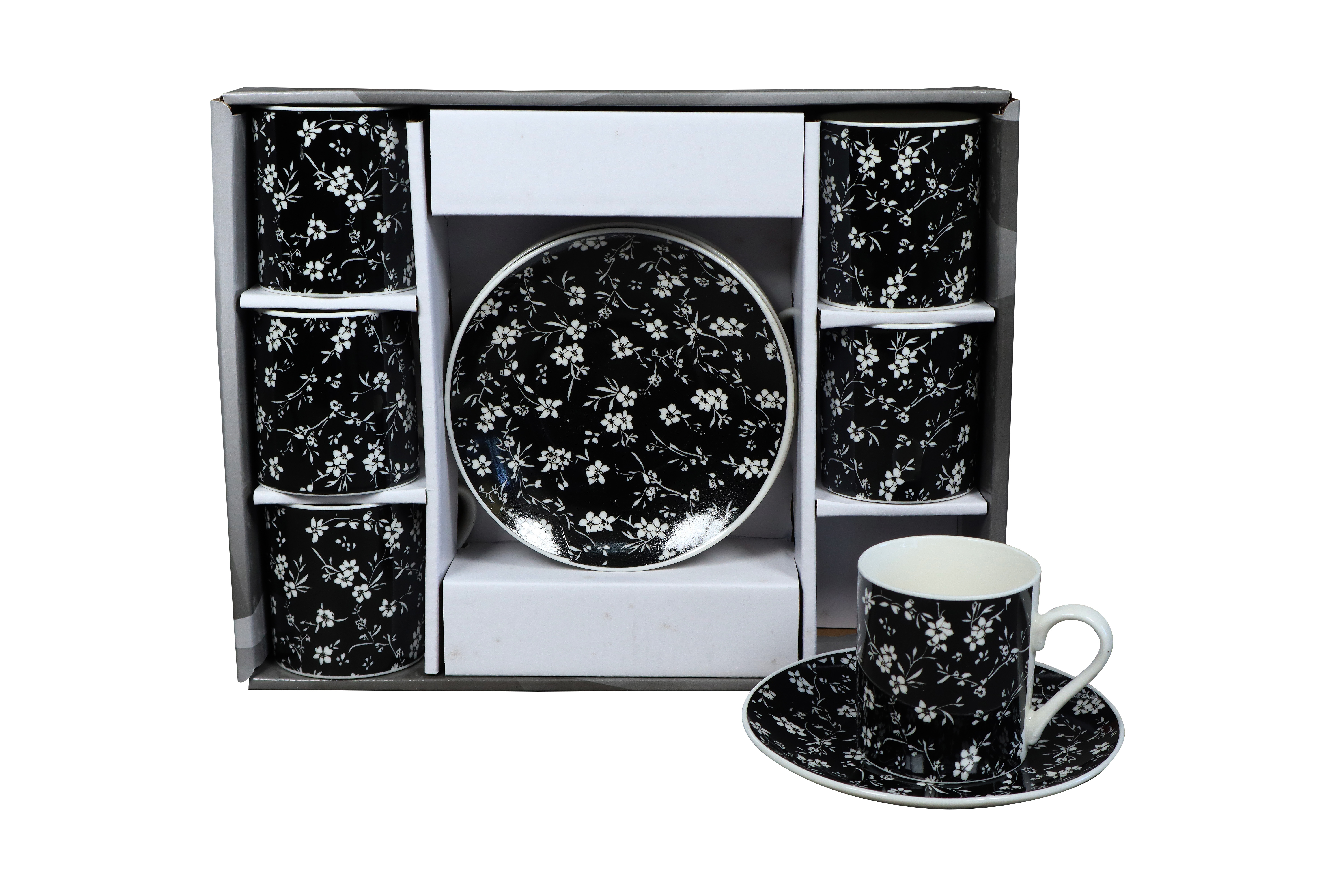 Sigma Set šolja za kafu, porcelan, 120ml 6/1 (Crni/CV) YK120C-8881 ...