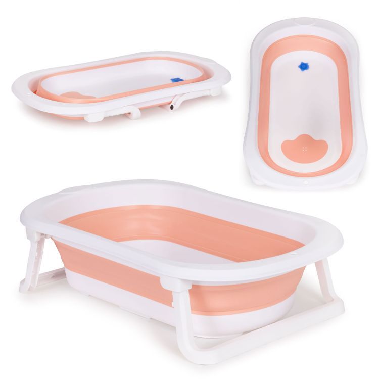 ECO TOYS Sklopiva kadica za bebe sa odvodom, roze