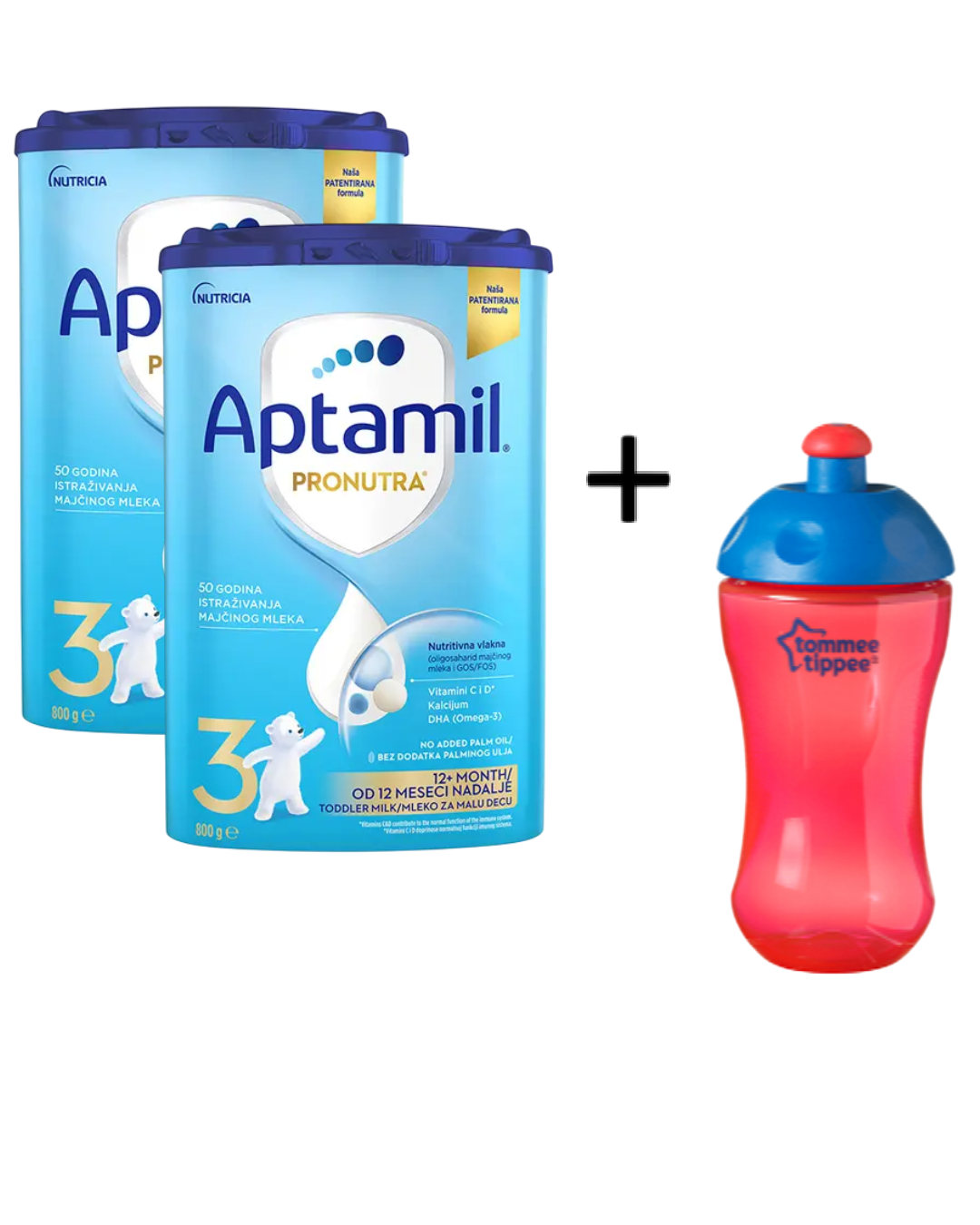Aptamil Dohrana za bebe 3, POF, 800 g + Flašica