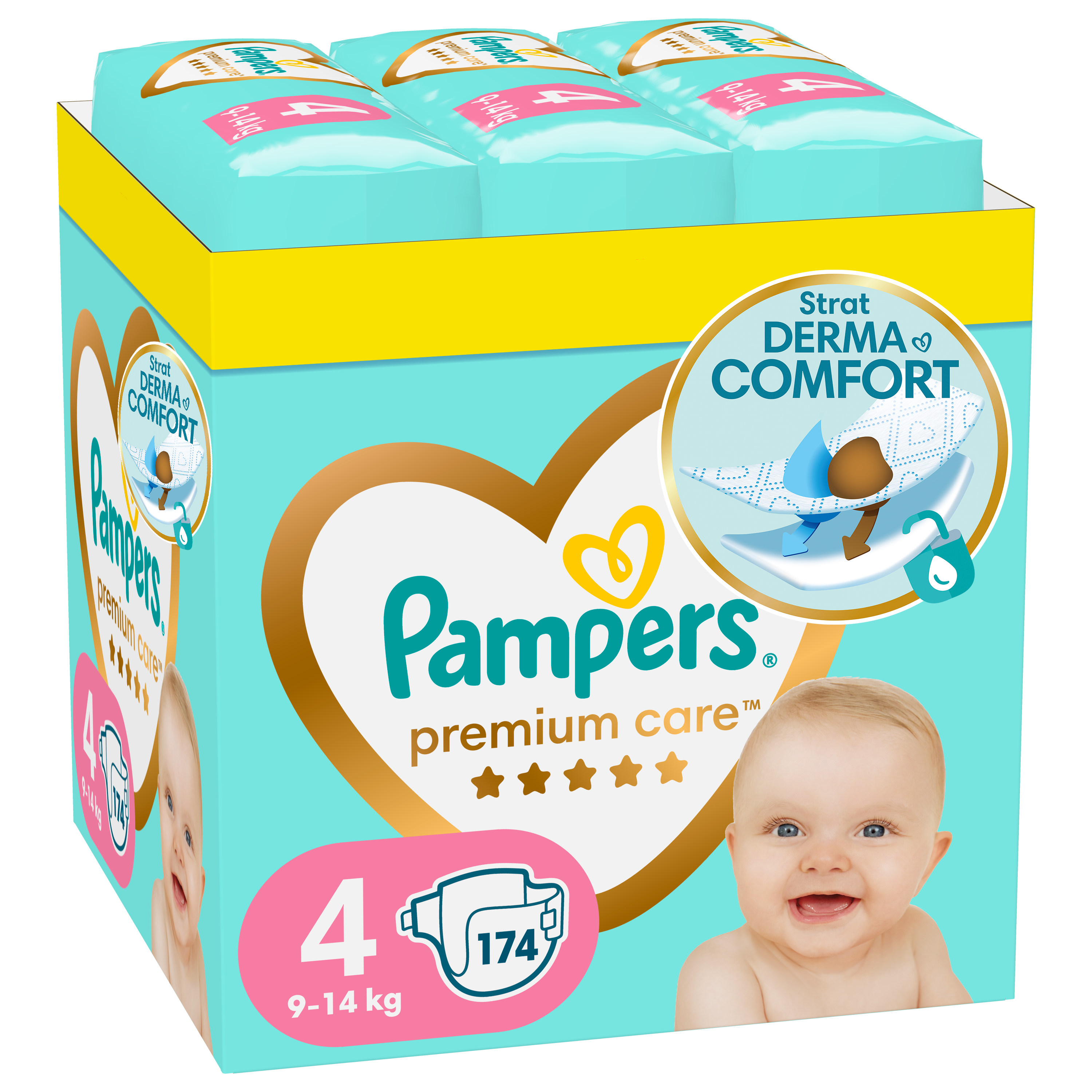 Pampers Pelene Premium 4, Monthly, MSB, 9-14kg, 174/1 | Ananas