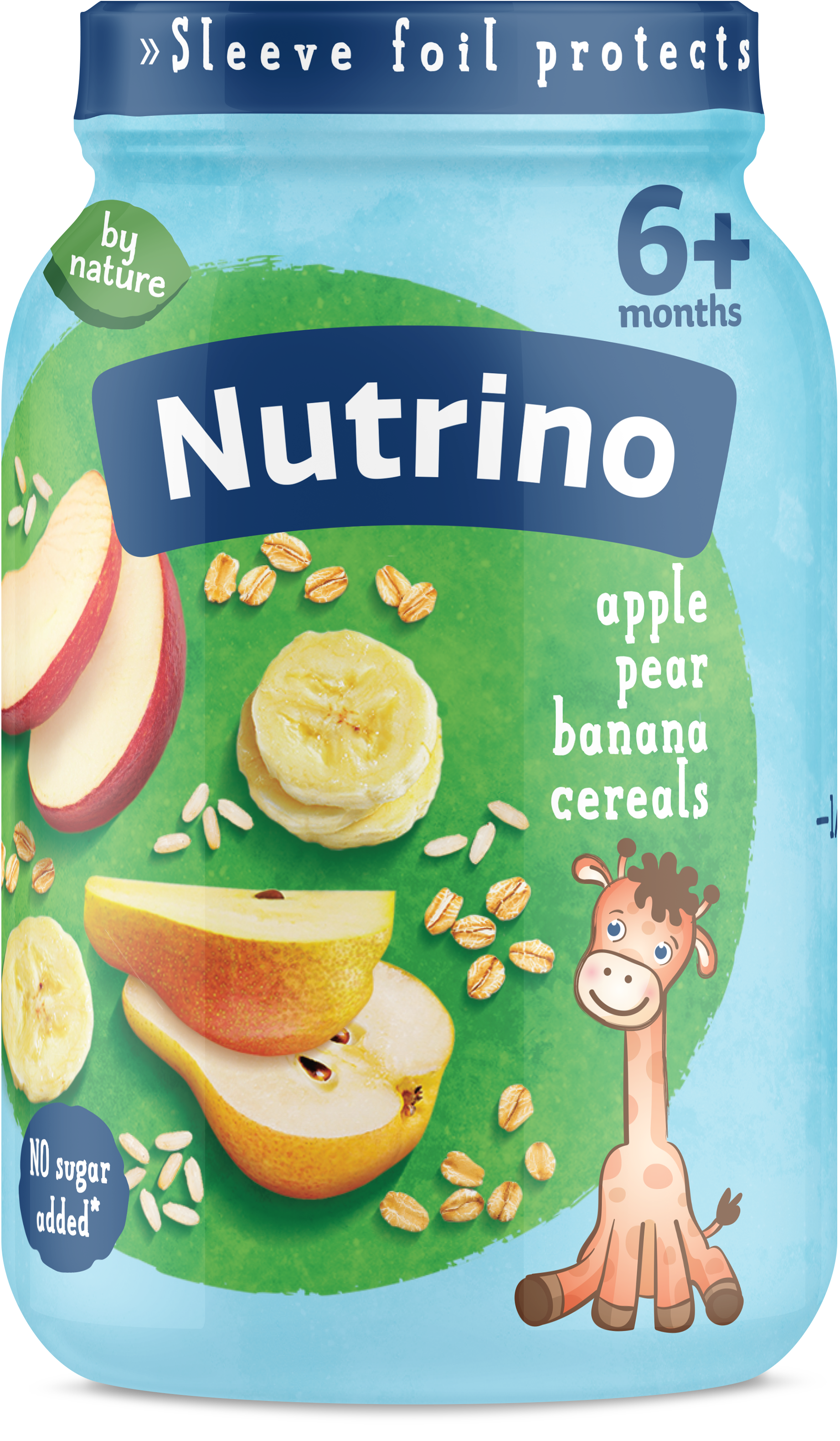 Nutrino Pire od voća, Jabuka, kruška, banana sa žitaricama, 190g