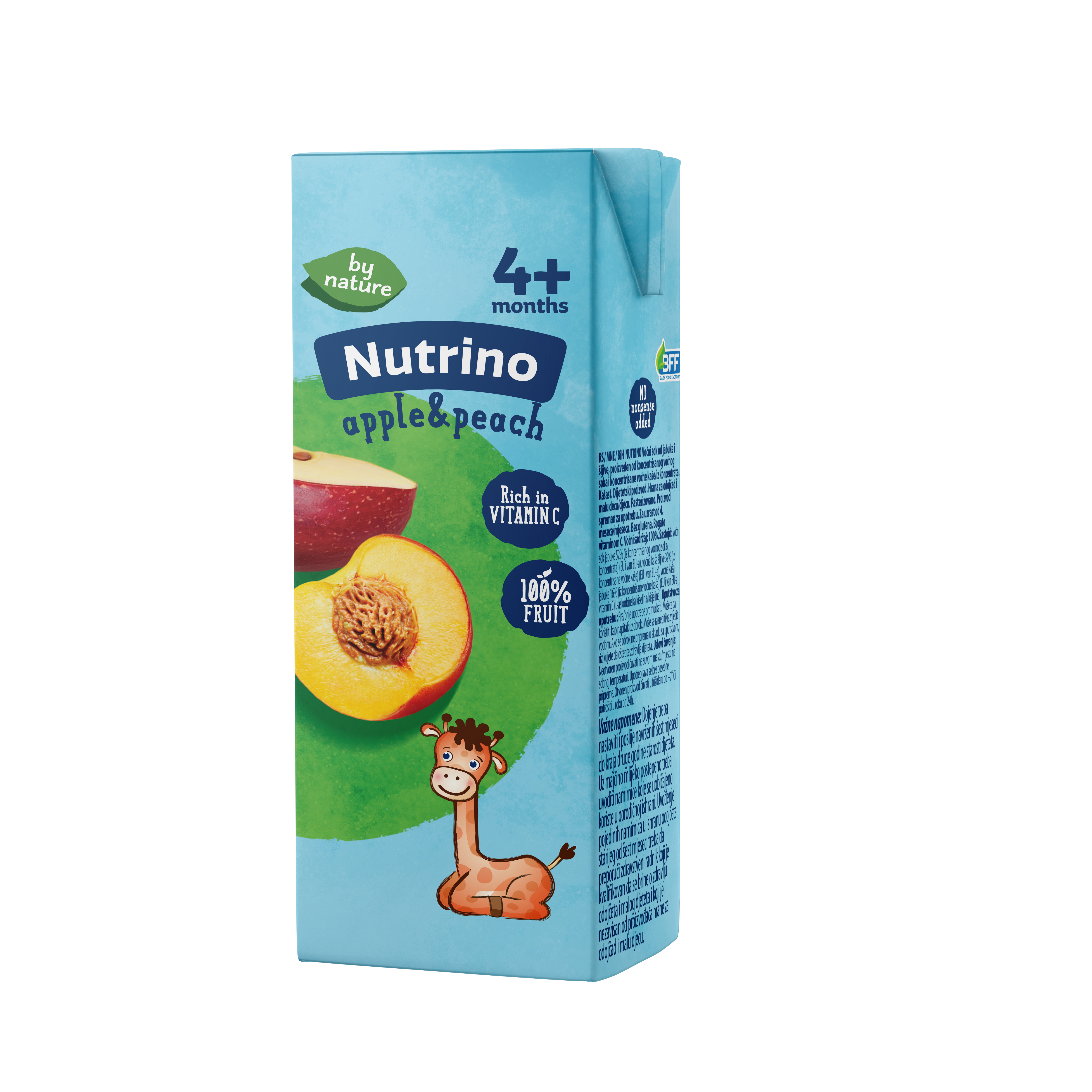 Sok za decu jabuka i breskva Nutrino200g