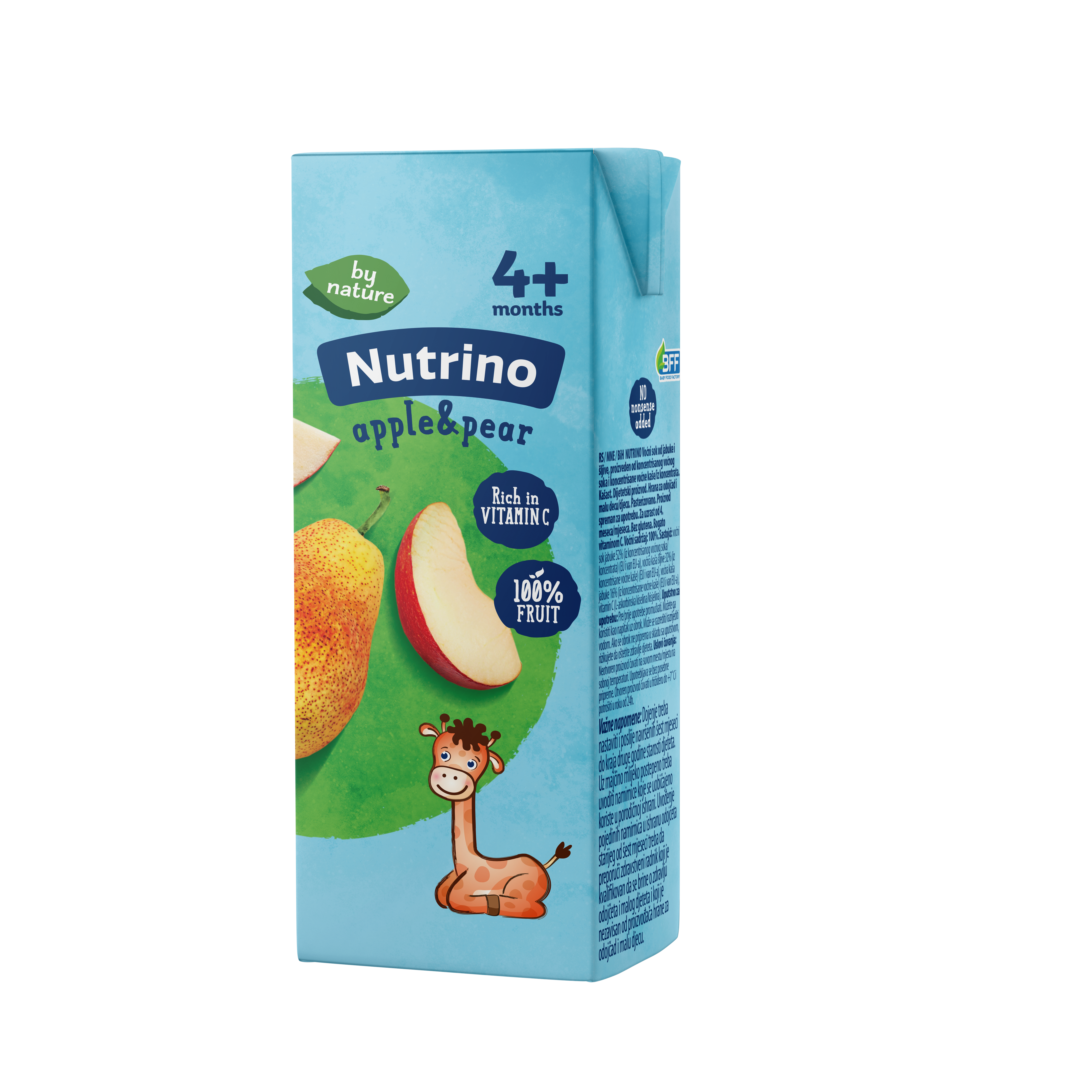 Dečiji sokić jabuka i kruška 200ml Nutrino
