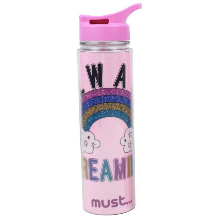 MUST Flašica za vodu Duga 0.45 L roze