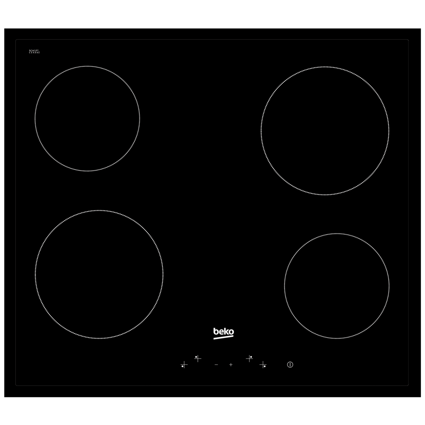 Beko Ugradbena staklokeramička ploča za kuhanje HIC 64400 E, Crna | Ananas