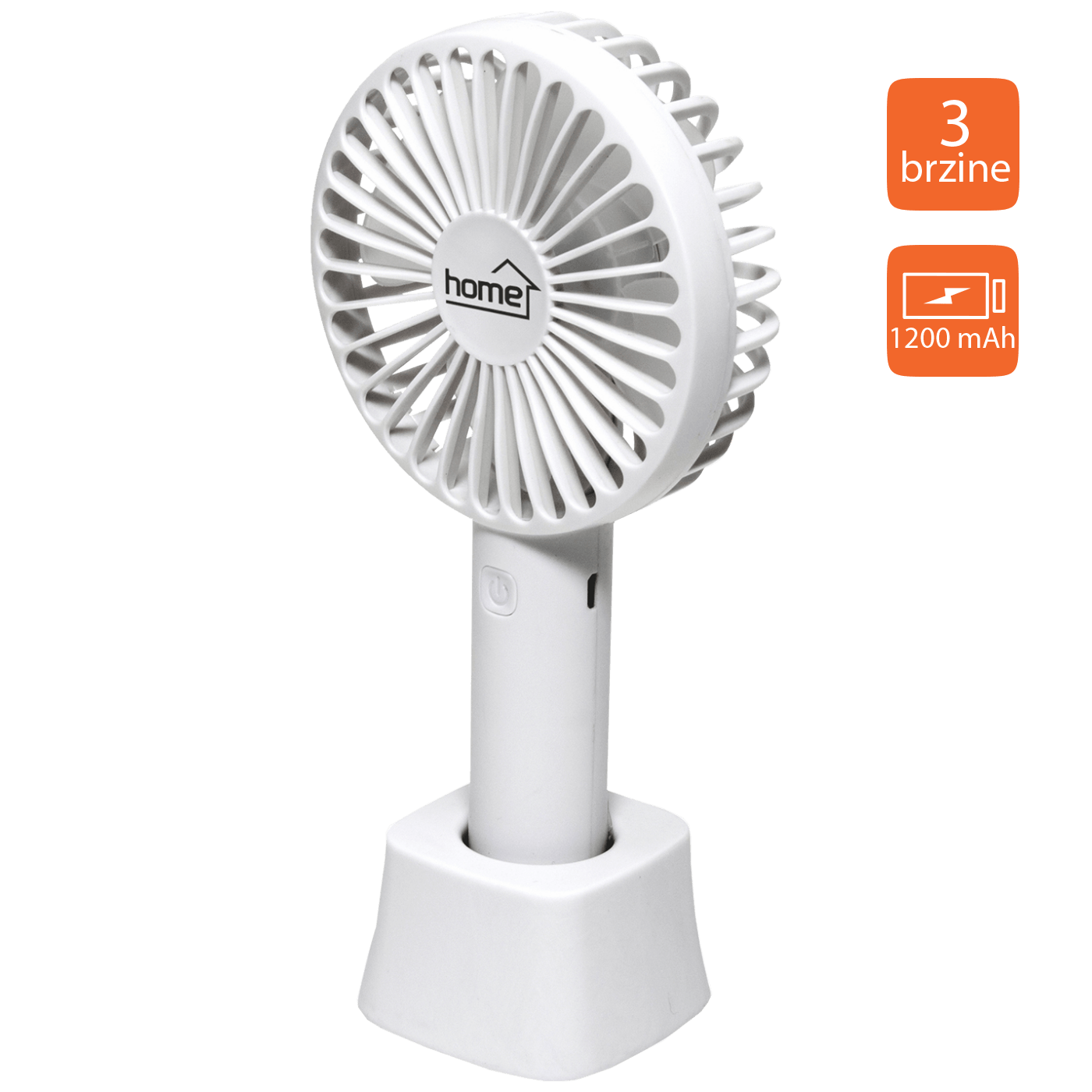 Home Ventilator ručni / stolni, promjer 9 cm, Li-Ion 800mA - HF 9/WH, Bijeli