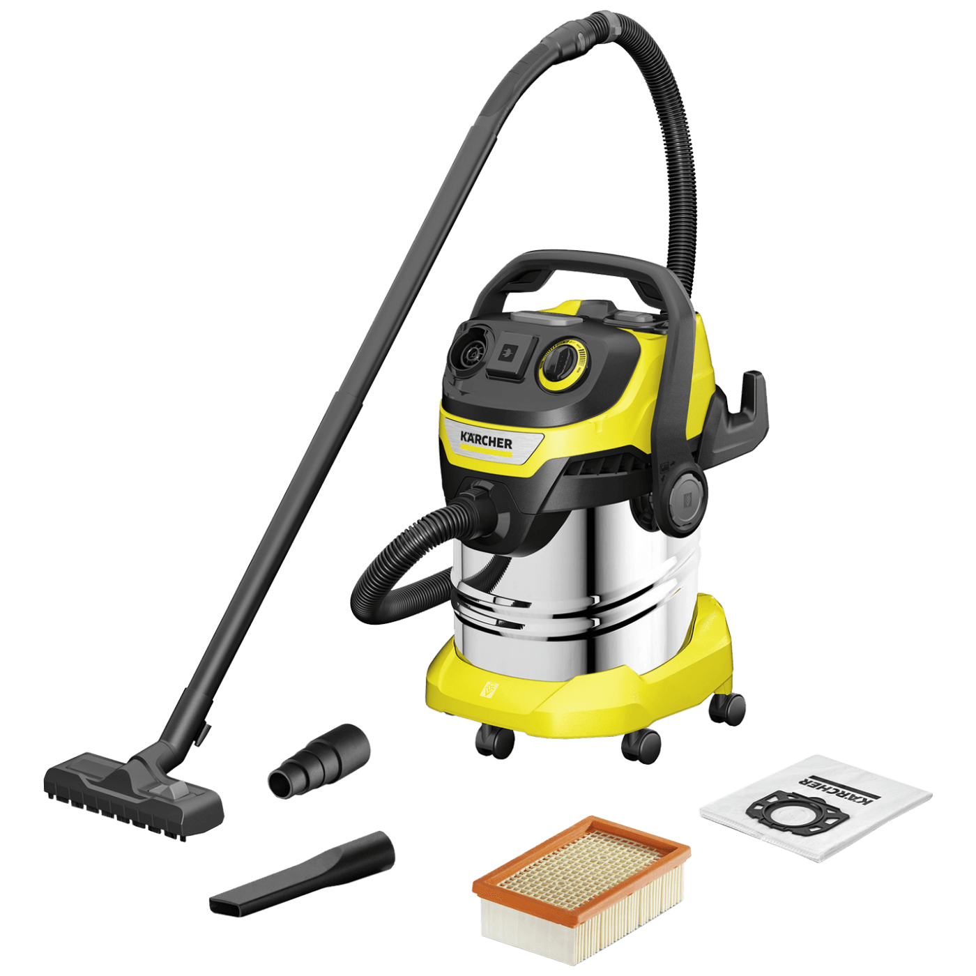 Karcher Usisavač za mokro / suho usisavanje, 1100 W, spremnik 25 lit. - WD 5 P S, Crno-žuti
