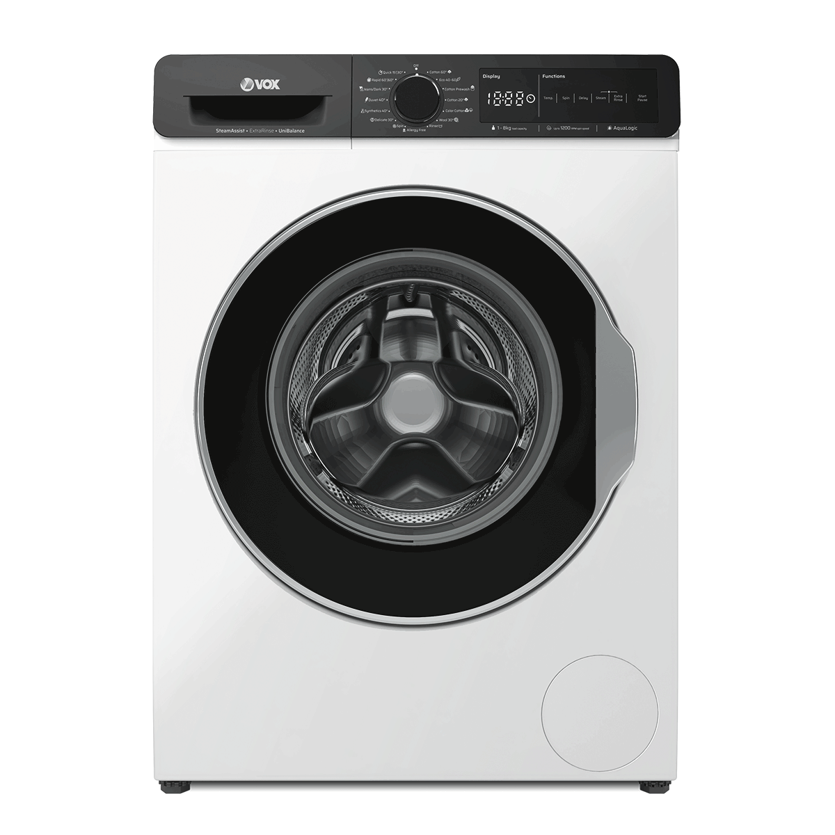VOX WM1280SAT2T15D Veš mašina, 8 kg, 1200 o/min, bijela