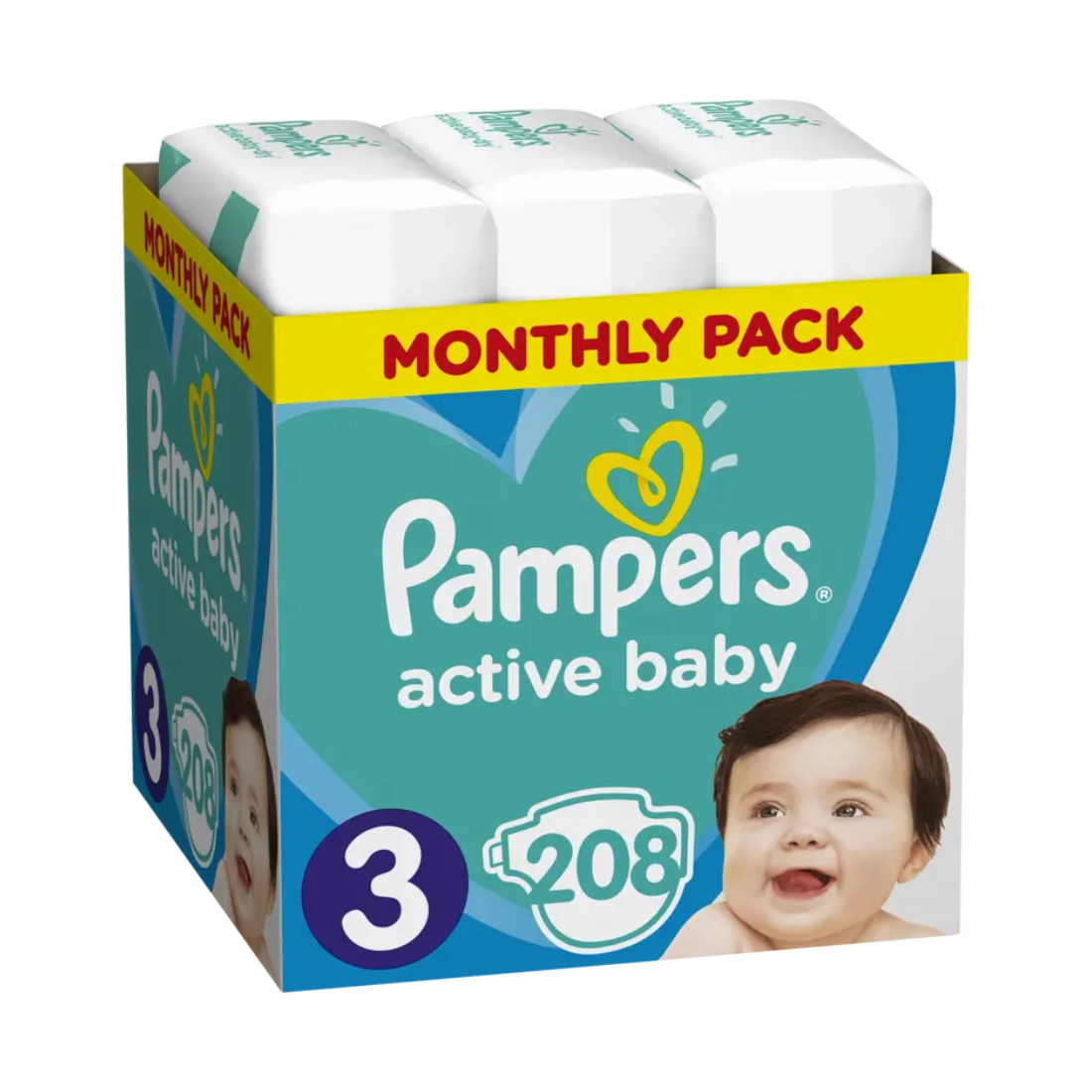 Pampers Pelene Active Baby 3, Monthly, 6-10 kg, 208/1
