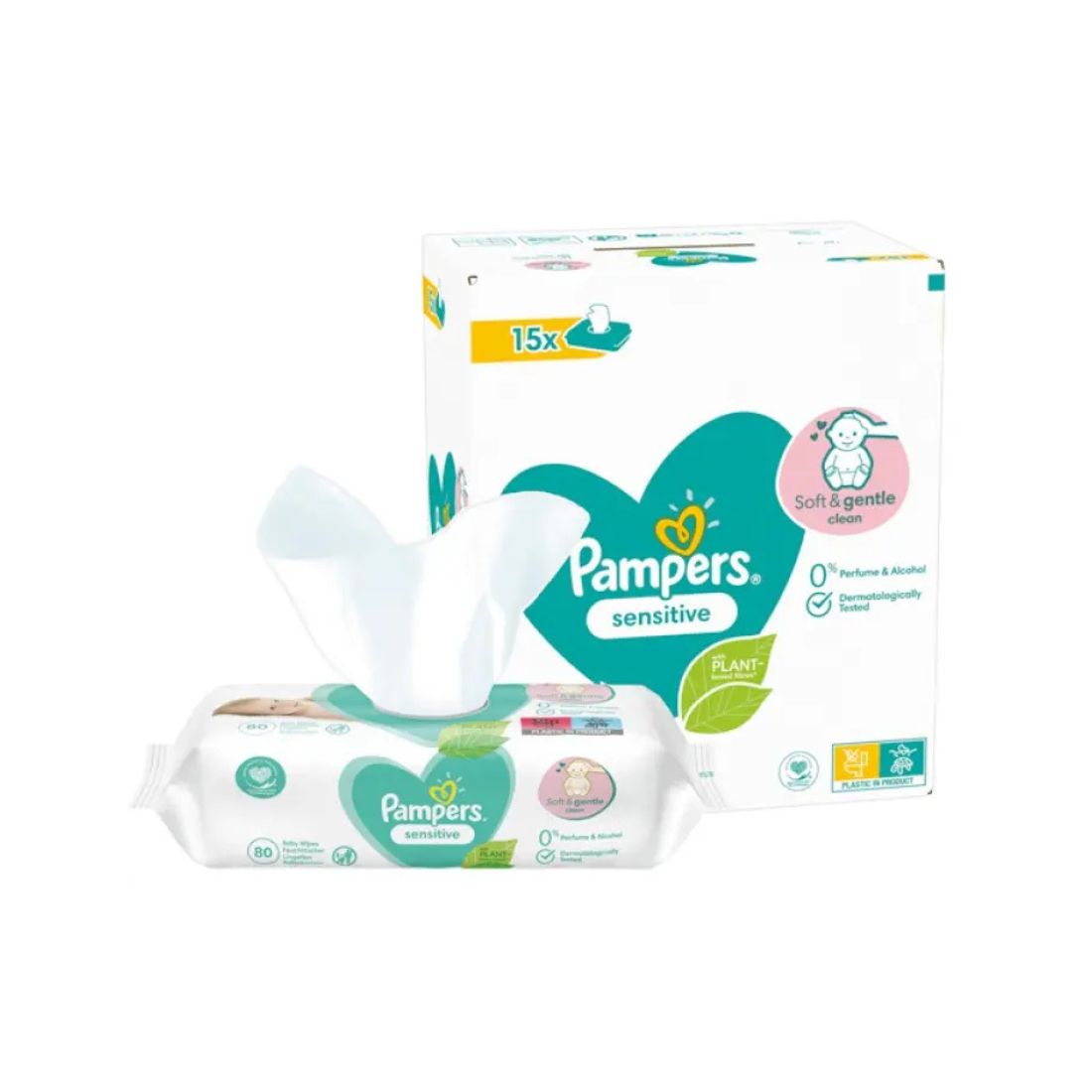 Pampers Vlažne maramice Sensitive, 15x80 komada