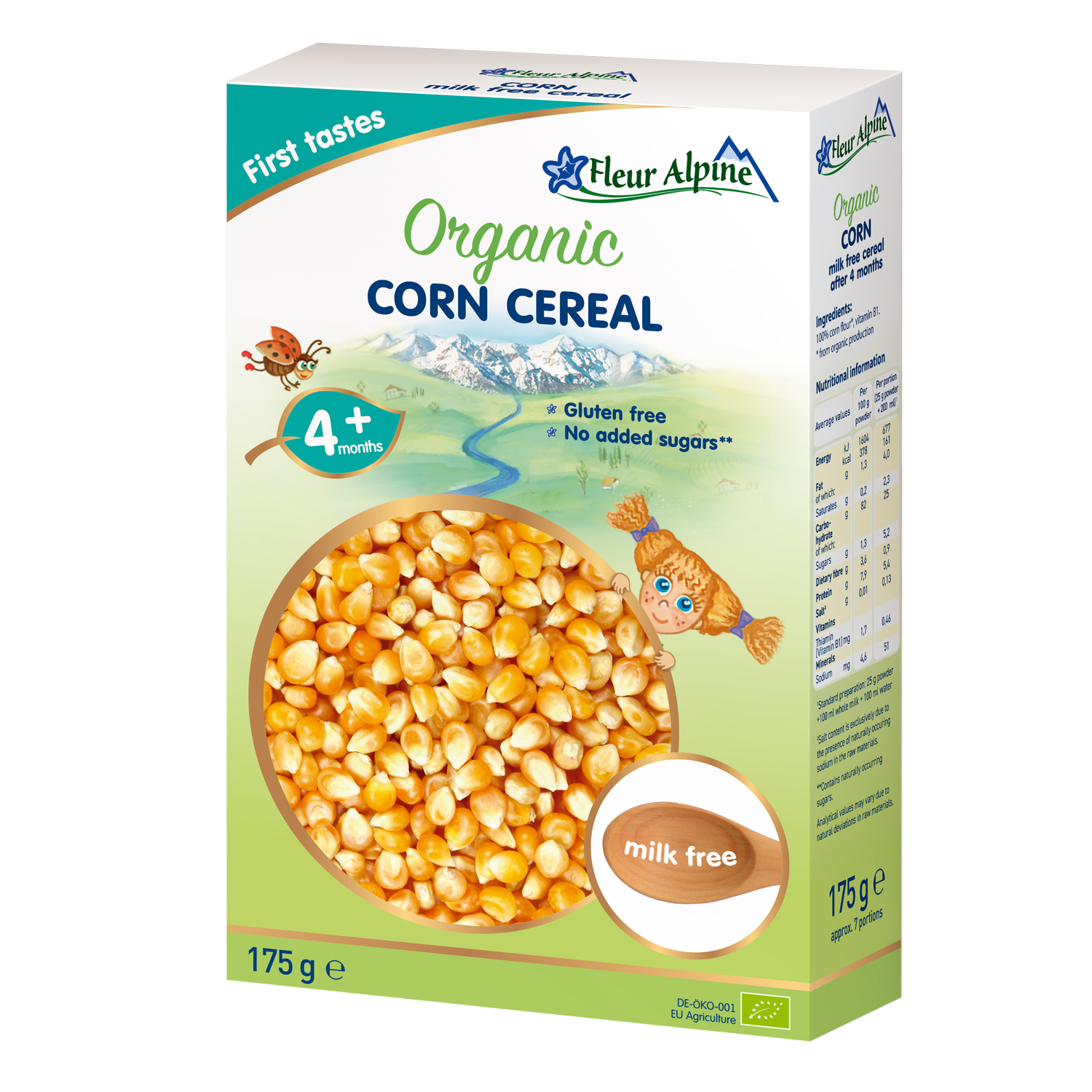 Fleur Alpine organska bezmlečna kaša od kukuruza, 4+, 175 g