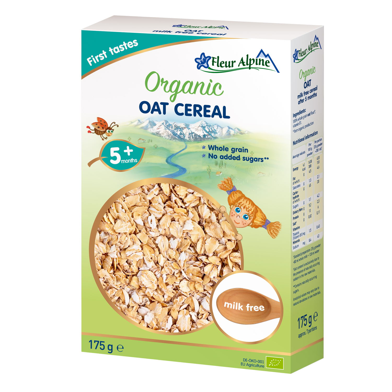 Fleur Alpine organska bezmlečna ovsena kaša, 5+, 175 g